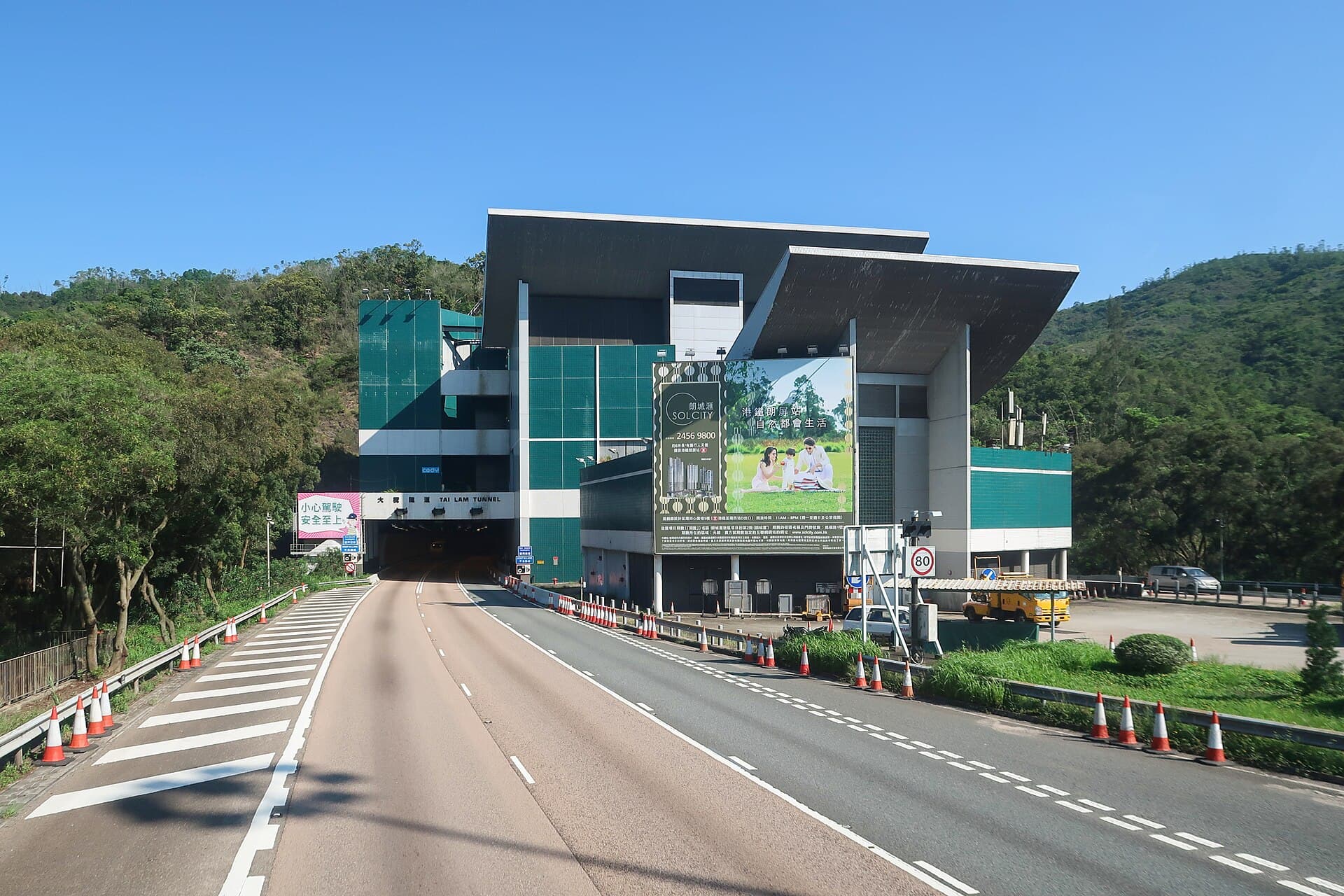 大欖隧道入口附近之行車環境（自駕示意）